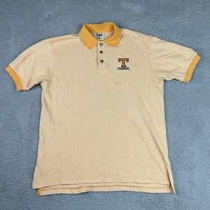 Lee Sport Shirt Mens Large Orange‎ Striped Vtg TN Polo Short Sleeve Embroidered